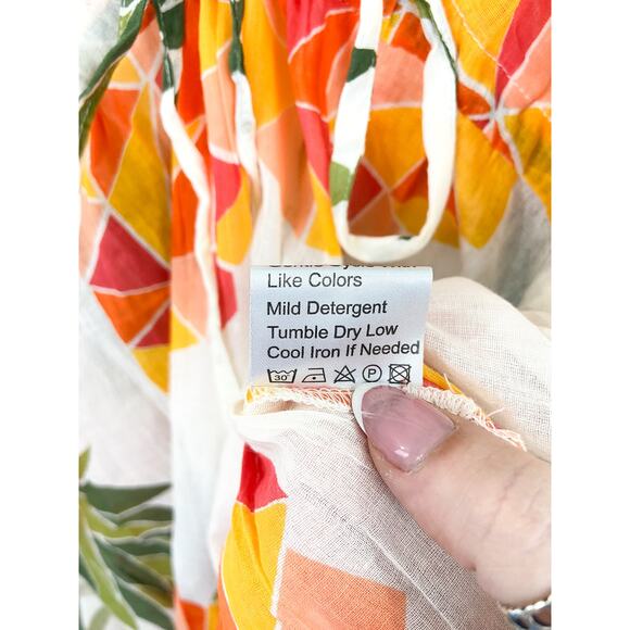 NEW Women's Pineapple Print Swim Coverup Cotton Duster Cardigan Lightweight M - Picture 8 of 8